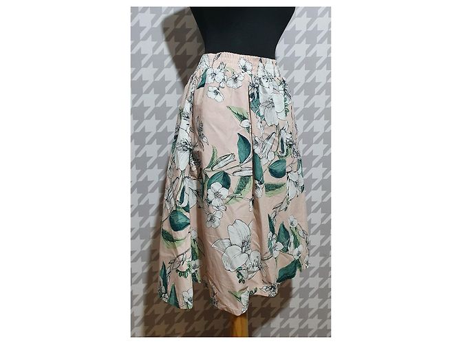 Falda midi de algodón con estampado floral Cynthia Rowley Multicolor - vista 2