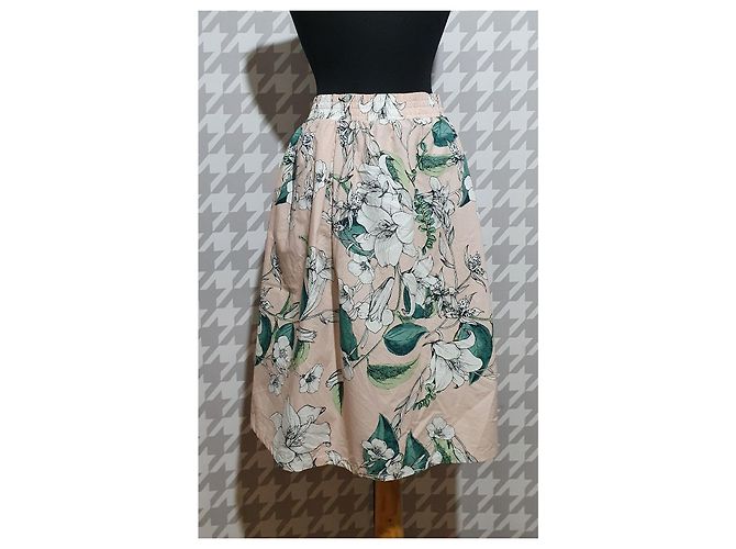 Falda midi de algodón con estampado floral Cynthia Rowley Multicolor - vista 3