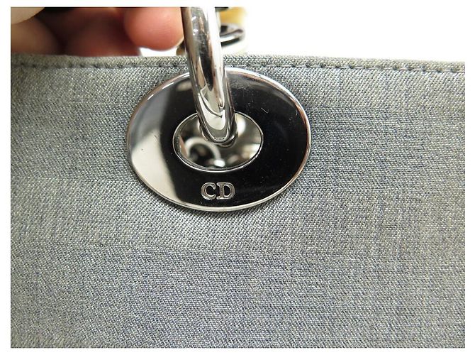 CHRISTIAN DIOR LADY SMALL BAG HANDTASCHE CANVAS GRAU CANVAS HANDTASCHE - Ansicht 12