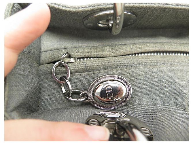CHRISTIAN DIOR LADY SMALL BAG HANDTASCHE CANVAS GRAU CANVAS HANDTASCHE - Ansicht 14