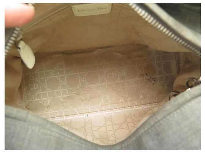 CHRISTIAN DIOR LADY SMALL BAG HANDTASCHE CANVAS GRAU CANVAS HANDTASCHE - Ansicht 16