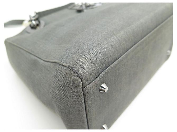 CHRISTIAN DIOR LADY SMALL BAG HANDTASCHE CANVAS GRAU CANVAS HANDTASCHE - Ansicht 3