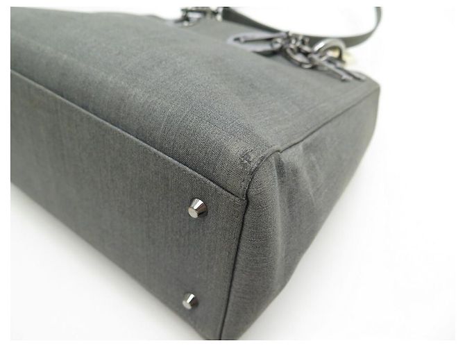 CHRISTIAN DIOR LADY SMALL BAG HANDTASCHE CANVAS GRAU CANVAS HANDTASCHE - Ansicht 5