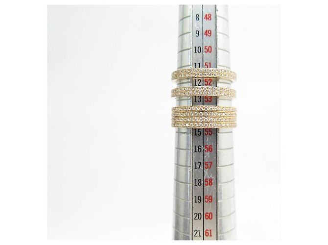ANELLO REPOSSI MODULO BERBERE 3 RIGHE DIAMANTI E ORO ROSA 18k t54 Squillare D'oro - vista 10