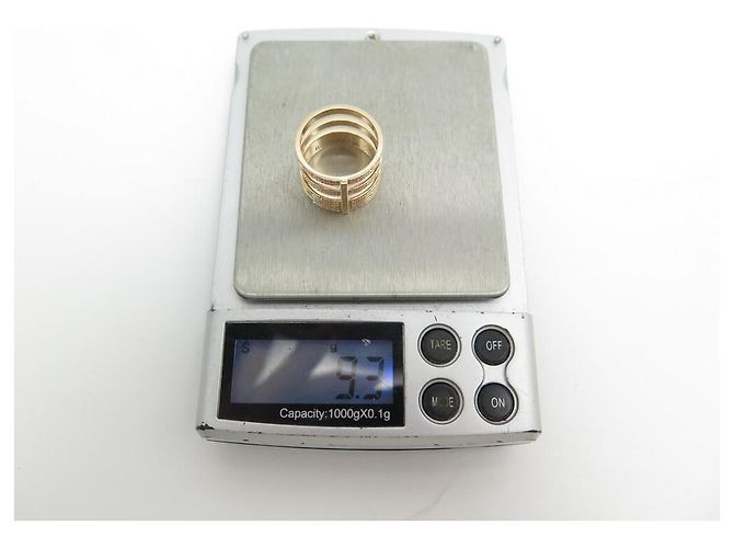 ANELLO REPOSSI MODULO BERBERE 3 RIGHE DIAMANTI E ORO ROSA 18k t54 Squillare D'oro - vista 6