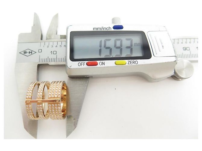 ANELLO REPOSSI MODULO BERBERE 3 RIGHE DIAMANTI E ORO ROSA 18k t54 Squillare D'oro - vista 8