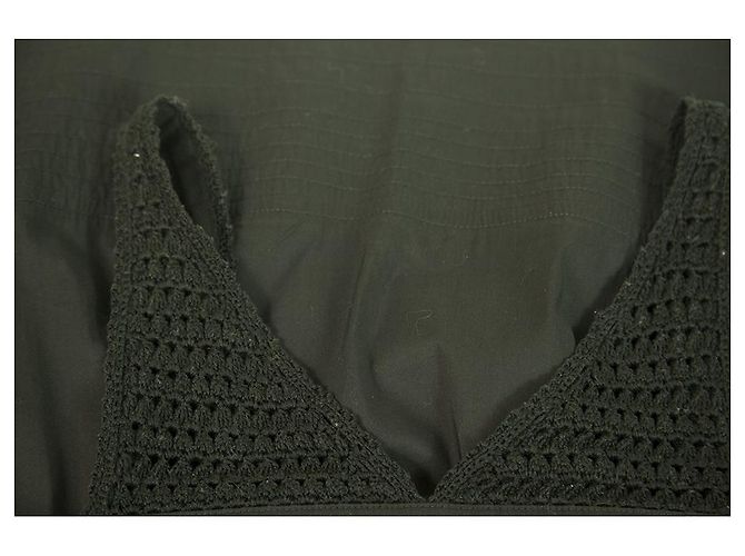 BCBG Max Azria Black Crochet Knit Bust Straps Mini-Länge Kleidergröße 0 Schwarz - Ansicht 4