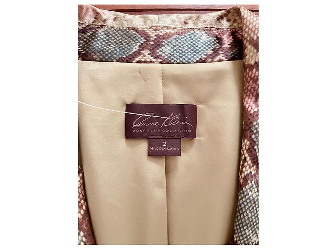 Anne Klein Jacke Python Print Baumwolle Seide Khaki Grün Python drucken - Ansicht 5