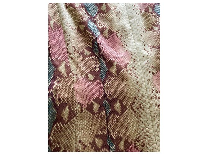 Anne Klein Jacke Python Print Baumwolle Seide Khaki Grün Python drucken - Ansicht 6