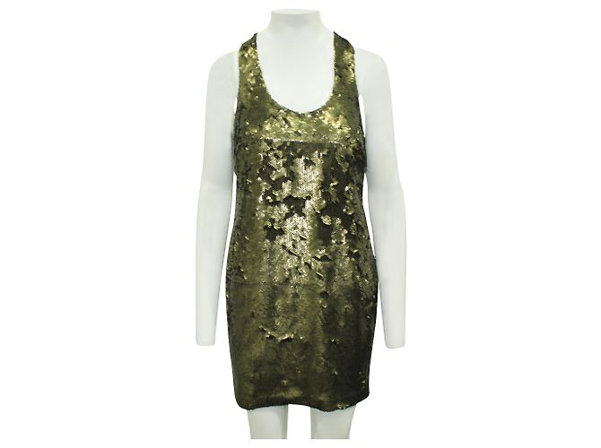 Robert Rodriguez Goldenes Paillettenkleid Metallisch - Ansicht 2