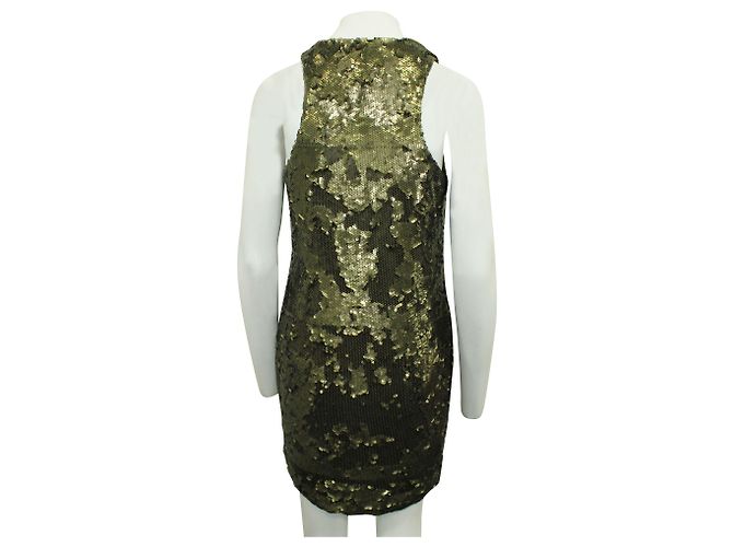Robert Rodriguez Goldenes Paillettenkleid Metallisch - Ansicht 3