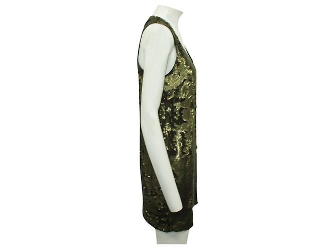Robert Rodriguez Goldenes Paillettenkleid Metallisch - Ansicht 4