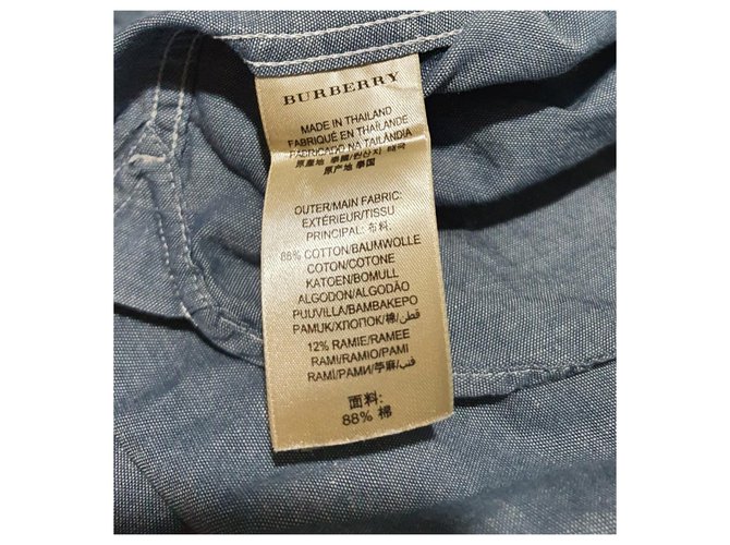 Camicia Burberry blu in cotone XL - vista 2
