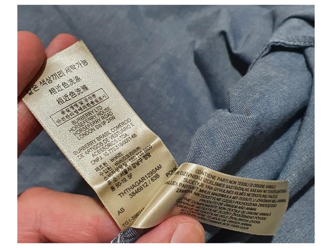Camicia Burberry blu in cotone XL - vista 3