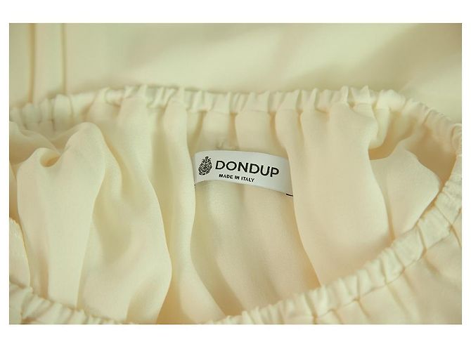 Dondup Marfil 100%Tamaño de la minifalda en capas de gasa de seda 40 Blanco - vista 4