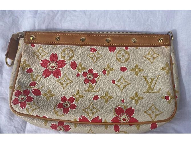 Louis Vuitton fiore di ciliegio Rosso Beige D'oro Crema - vista 2