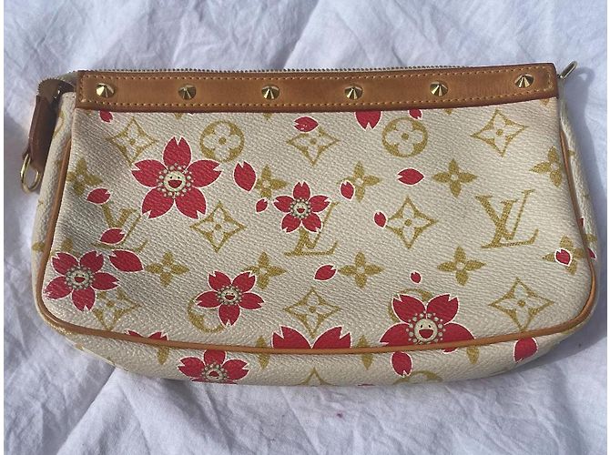 Louis Vuitton fiore di ciliegio Rosso Beige D'oro Crema - vista 4