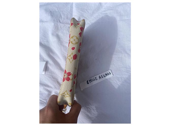 Louis Vuitton fiore di ciliegio Rosso Beige D'oro Crema - vista 8