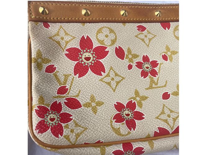 Louis Vuitton fiore di ciliegio Rosso Beige D'oro Crema - vista 9