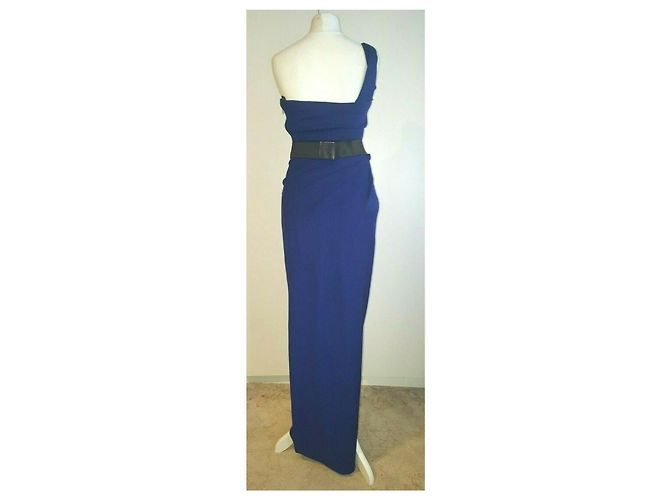 Donna Karan Einschultriges Säulenkleid Blau - Ansicht 2
