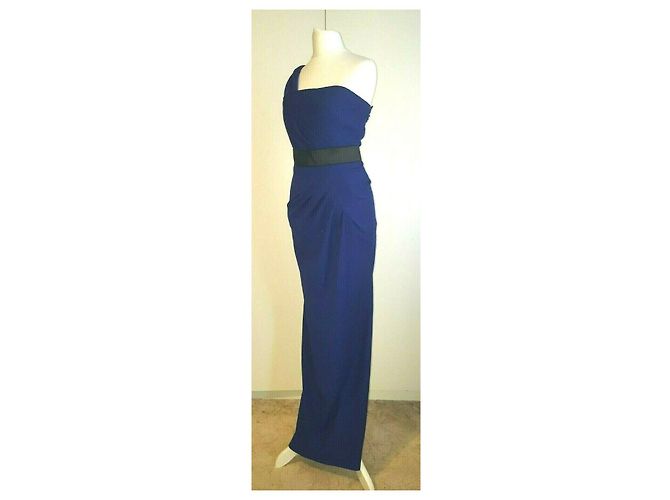 Donna Karan Einschultriges Säulenkleid Blau - Ansicht 4