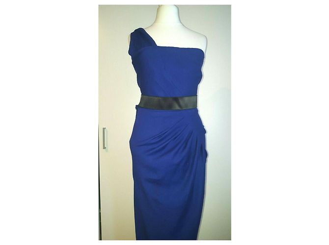 Donna Karan Einschultriges Säulenkleid Blau - Ansicht 5