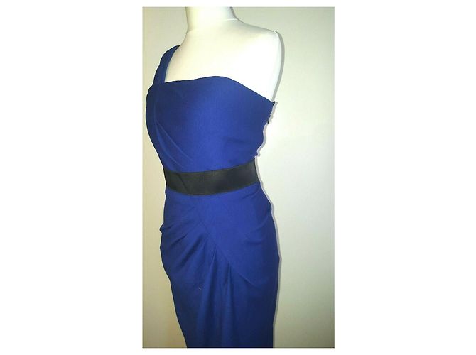 Donna Karan Einschultriges Säulenkleid Blau - Ansicht 6