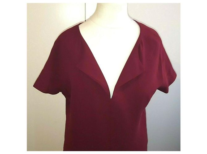 Rojo oscuro (borgoña) Vestido de seda Balenciaga Burdeos - vista 4