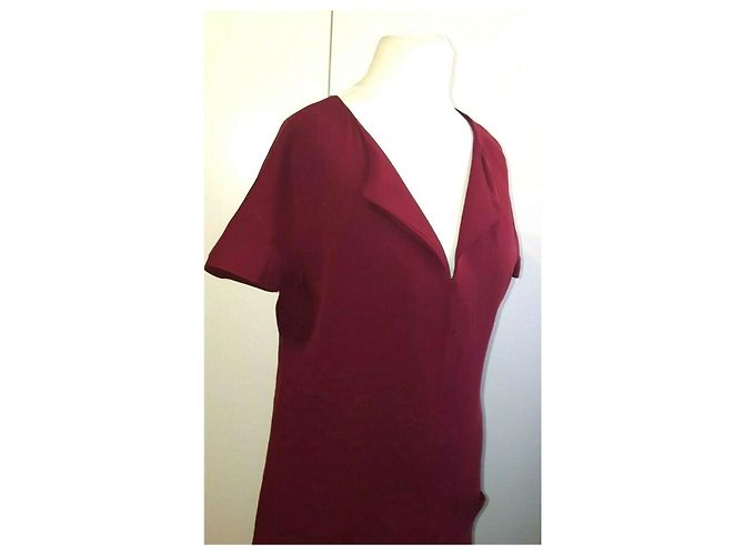 Rojo oscuro (borgoña) Vestido de seda Balenciaga Burdeos - vista 5