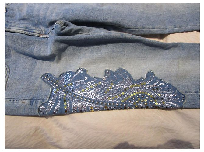 Sehr seltene Bootcut Nietenjeans Just Cavalli für Damengröße 29 (INTER.) - Ansicht 7