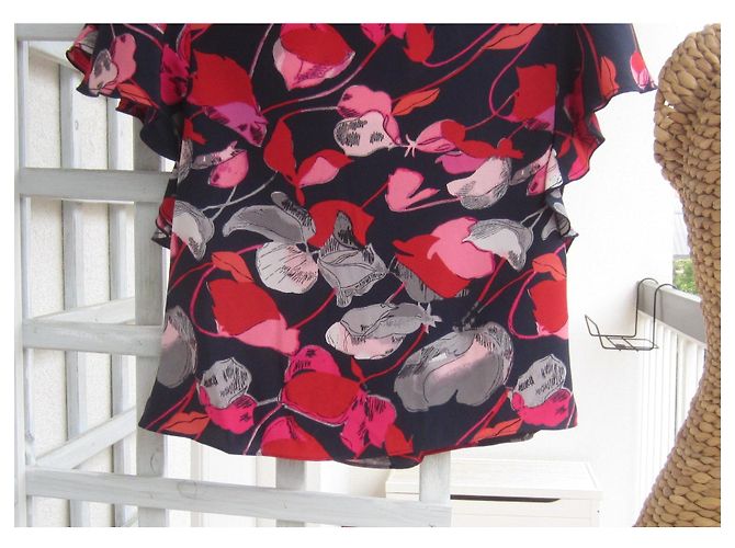 Top de seda Diane Von Furstenberg Rojo Floating Florals Night Roja - vista 10