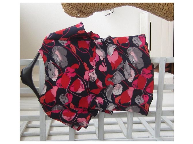 Top de seda Diane Von Furstenberg Rojo Floating Florals Night Roja - vista 7