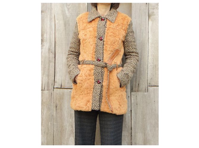 Kaninchen- & Tweed-Jacke Dolce & Gabbana t 36 Orange - Ansicht 3