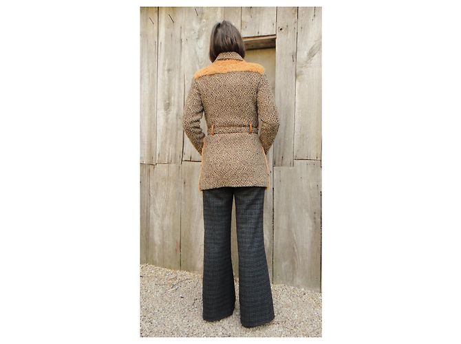 Kaninchen- & Tweed-Jacke Dolce & Gabbana t 36 Orange - Ansicht 4