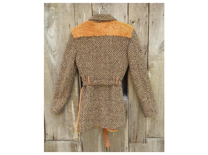 Kaninchen- & Tweed-Jacke Dolce & Gabbana t 36 Orange - Ansicht 5