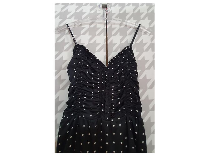 Maje Kleid mit Polka Dots Schwarz Viskose - Ansicht 2