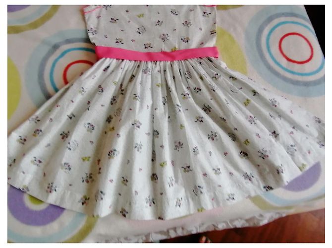 Robe Petit Bateau Blanche en Coton Imprimé Fleurs et Papillons 10ans - vue 3