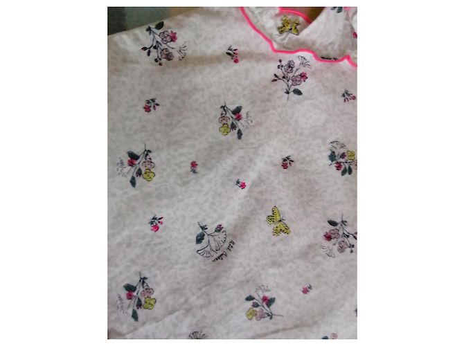 Robe Petit Bateau Blanche en Coton Imprimé Fleurs et Papillons 10ans - vue 4