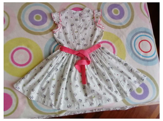 Robe Petit Bateau Blanche en Coton Imprimé Fleurs et Papillons 10ans - vue 6