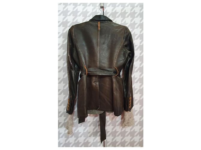 Autre Marque Isaac Sellam Lederjacke braun - Ansicht 2