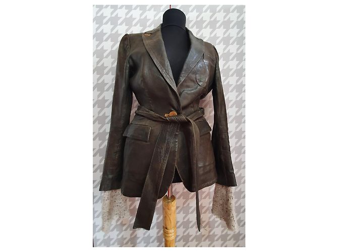 Autre Marque Isaac Sellam Lederjacke braun - Ansicht 3