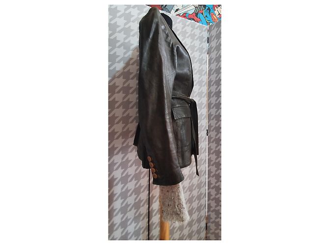 Autre Marque Isaac Sellam Lederjacke braun - Ansicht 4