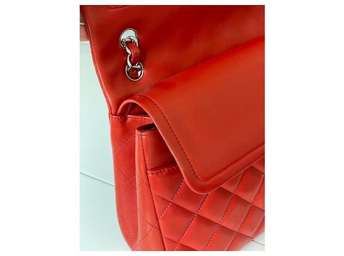 Borsa Chanel Timeless Maxi Jumbo pelle di agnello rossa Rosso - vista 11