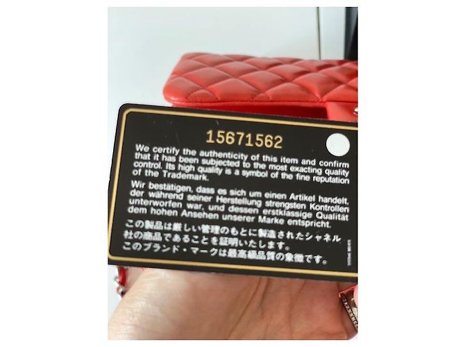 Borsa Chanel Timeless Maxi Jumbo pelle di agnello rossa Rosso - vista 14