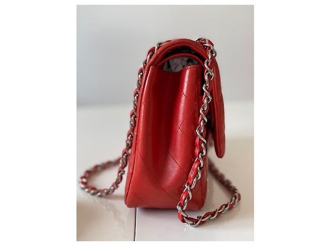Borsa Chanel Timeless Maxi Jumbo pelle di agnello rossa Rosso - vista 5