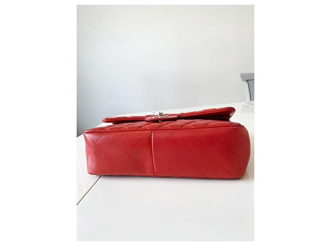 Borsa Chanel Timeless Maxi Jumbo pelle di agnello rossa Rosso - vista 6