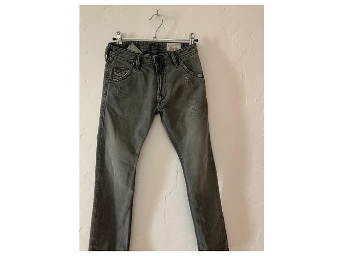 Jean Diesel Slim Gris Coton Garçon 8 ans - vue 2