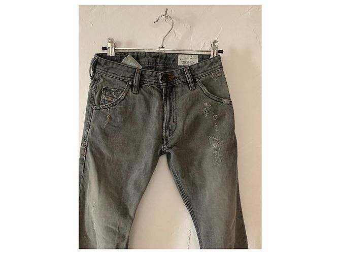 Jean Diesel Slim Gris Coton Garçon 8 ans - vue 3