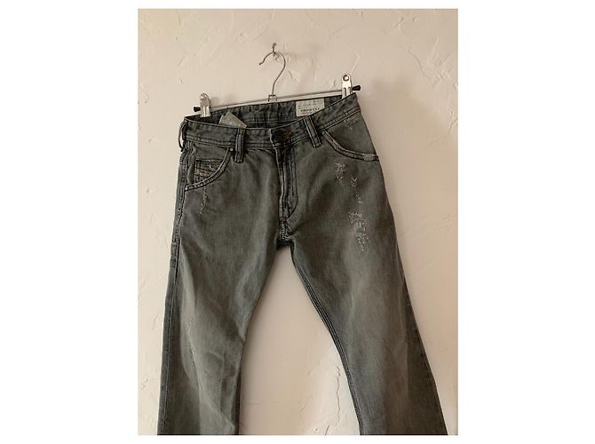 Jean Diesel Slim Gris Coton Garçon 8 ans - vue 5