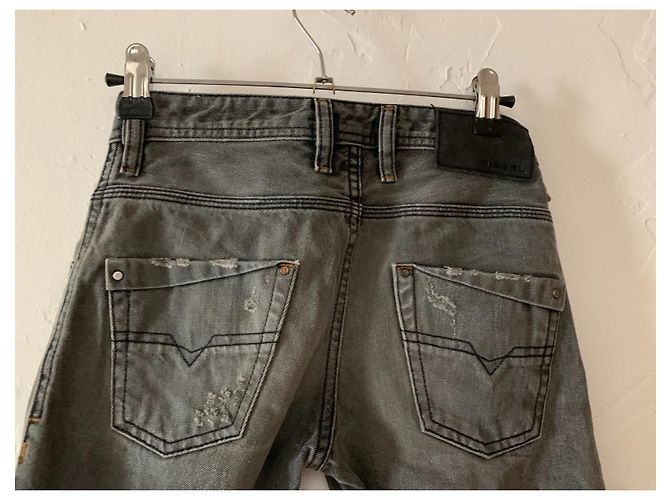 Jean Diesel Slim Gris Coton Garçon 8 ans - vue 7
